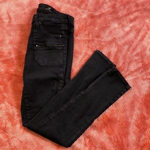 AG Adriano Goldschmied Black Skinny Zippered ankle Jeans